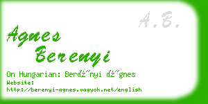 agnes berenyi business card